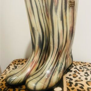Nicole by Nicole Miller Multicolor Striped Rain Boots